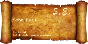 Sohr Emil névjegykártya
